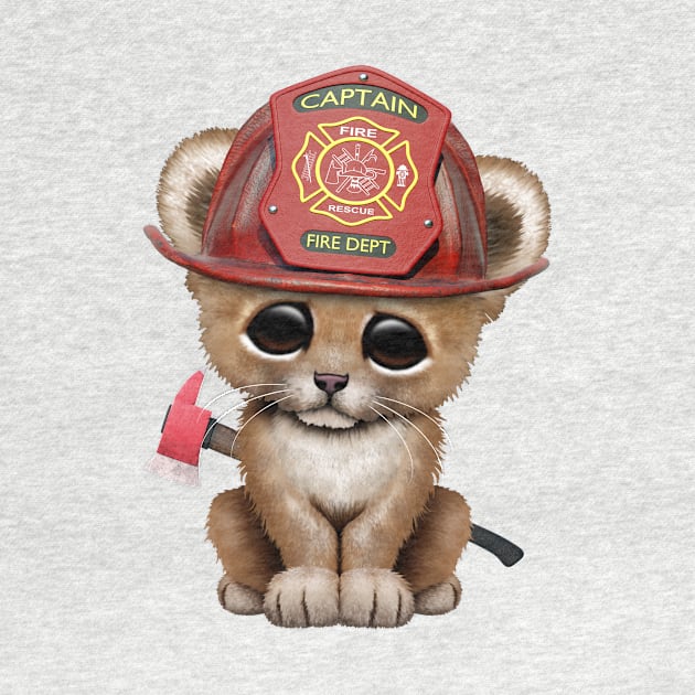 Cute Lion Cub Firefighter by jeffbartels